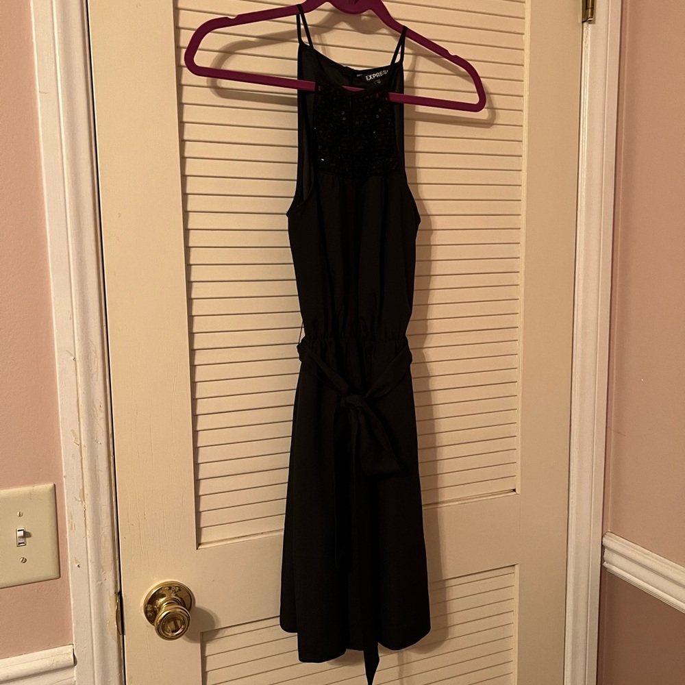 XS black halter top dress, knee length - Picture 1 of 3